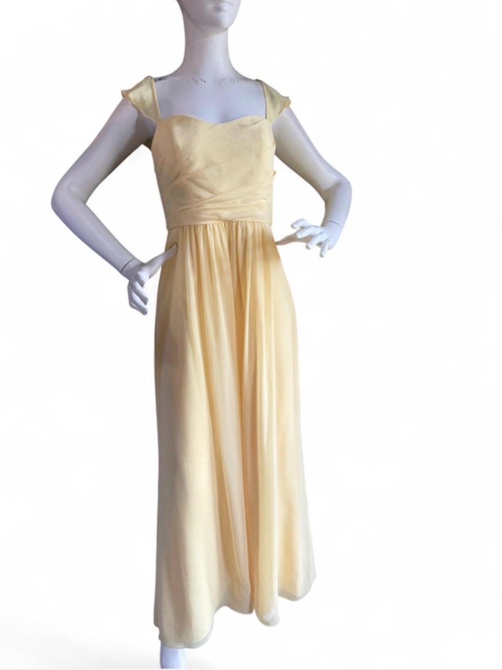 David’s Bridal formal canary yellow whimsical spring dress